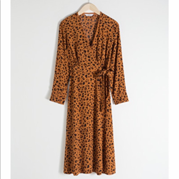 & Other Stories Dresses & Skirts - & Other Stories Burnt Orange Cheetah Wrap Dress